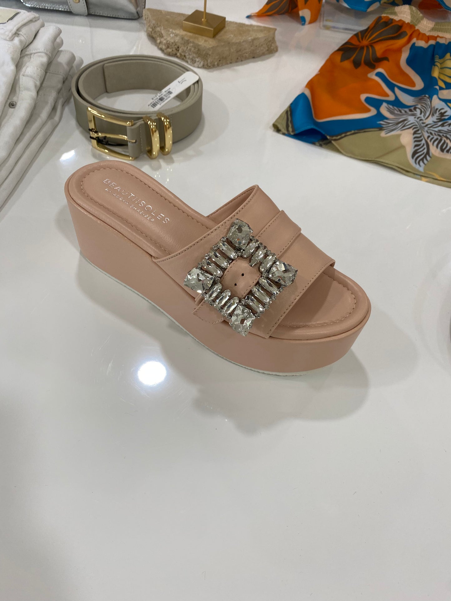 Nude/Pink Platform Sandals