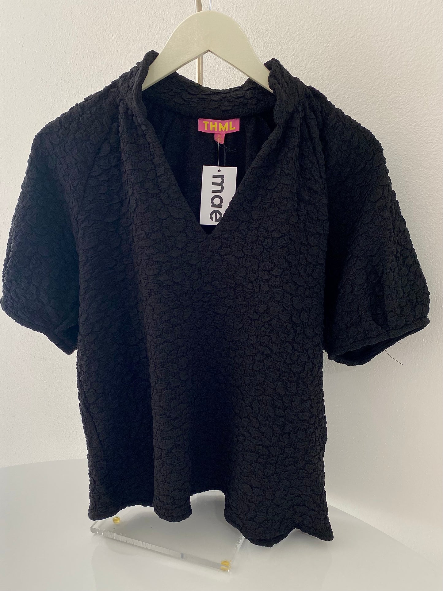 Short Slv Textured Top