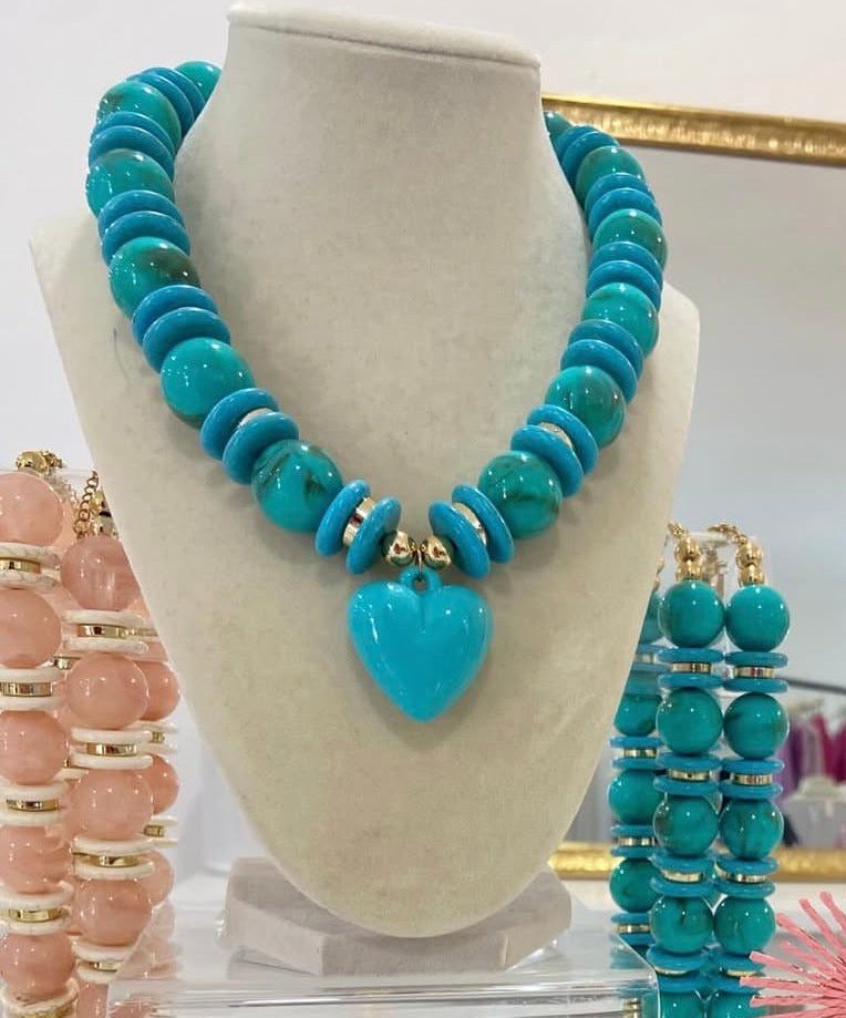 Blue Heart Necklace