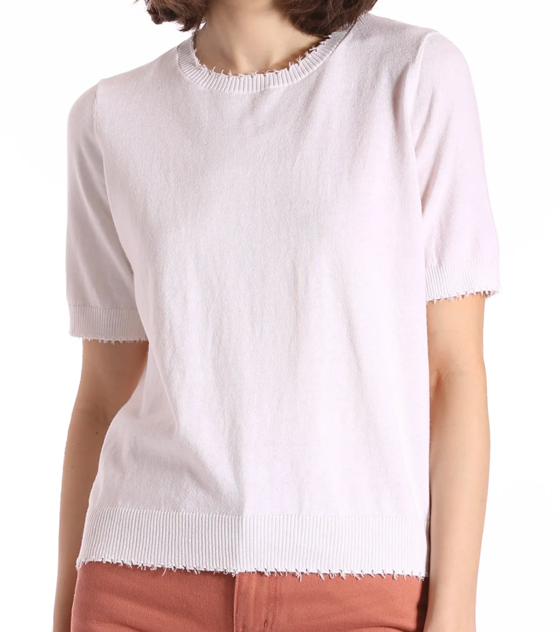 cashmere frayed tee