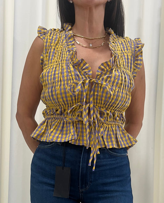 Yellow Check Top