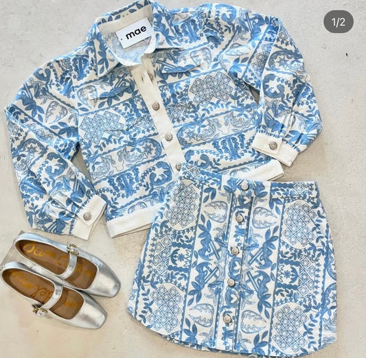 Ivory/Blue Skirt