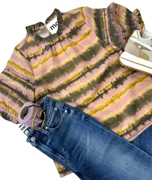 Puff tie dye top