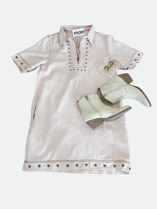 Pink Denim Dress