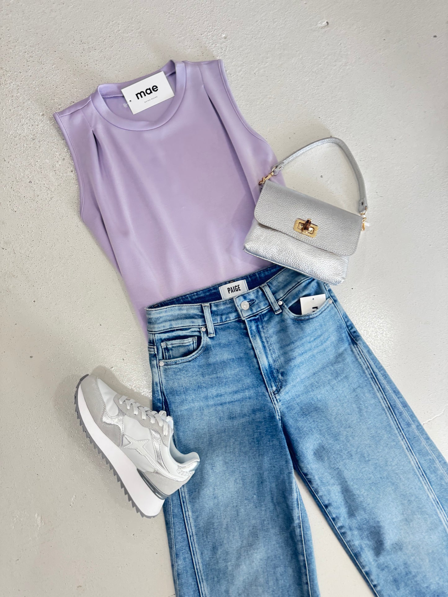 Scuba Pleat Top Lavender