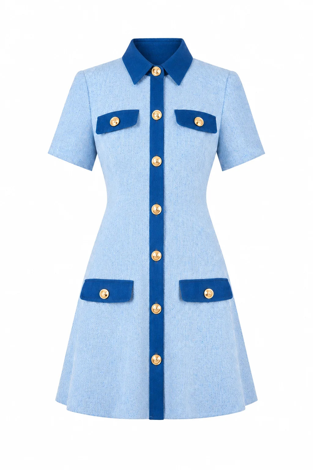 Blue Tweed Dress