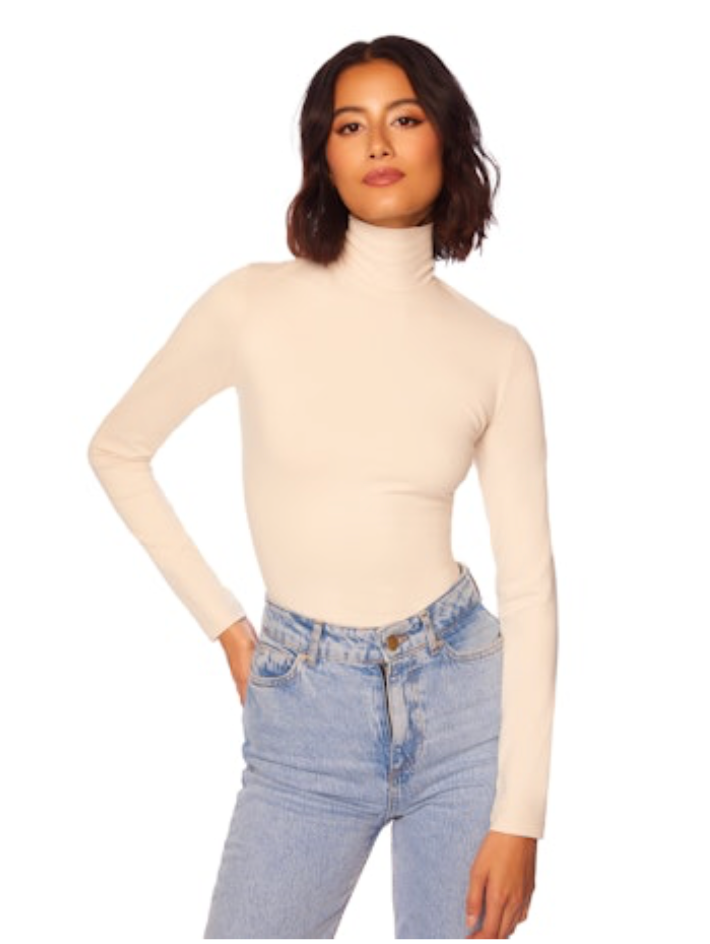 Mock neck l/s top