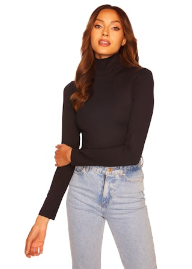 Mock neck l/s top