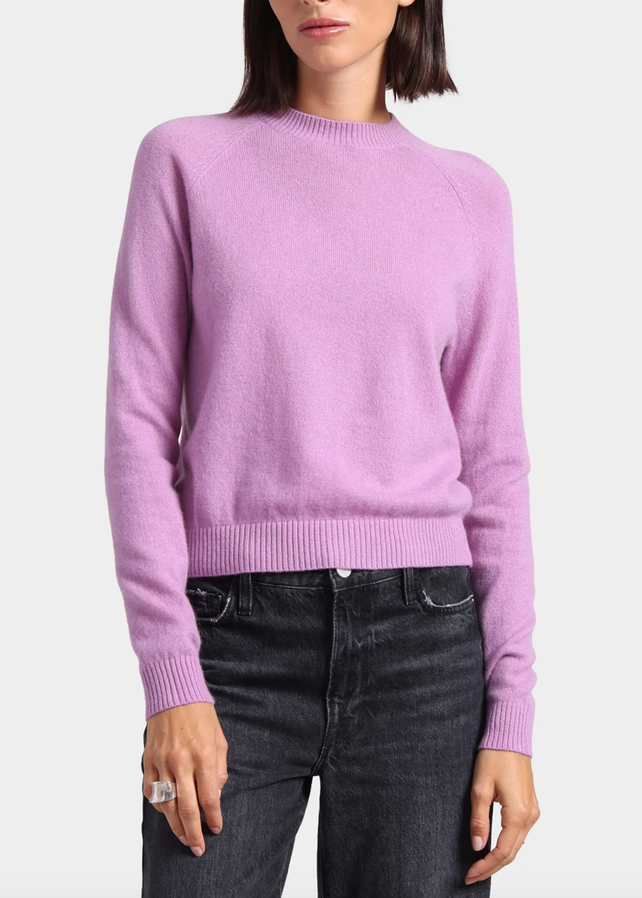 Cashmere LS Purple Crew