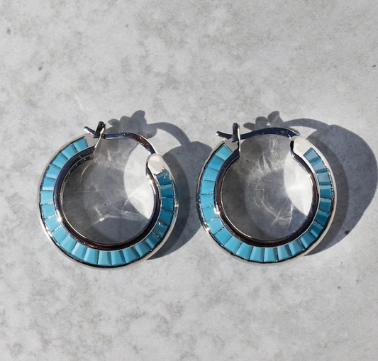 Silver/Turq Hoops