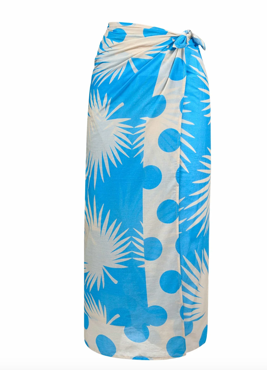 Blue Palm Geo Sarong