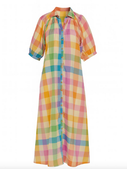 Rainbow Plaid Oasis Dress