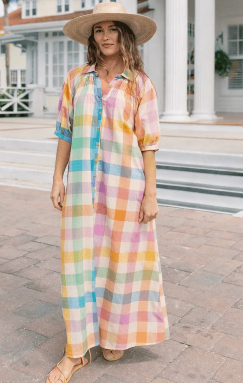 Rainbow Plaid Oasis Dress