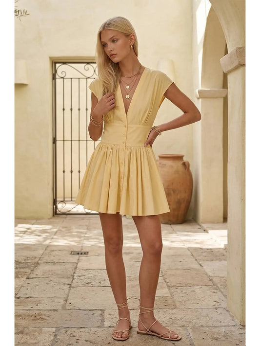 Poplin Yellow Dress